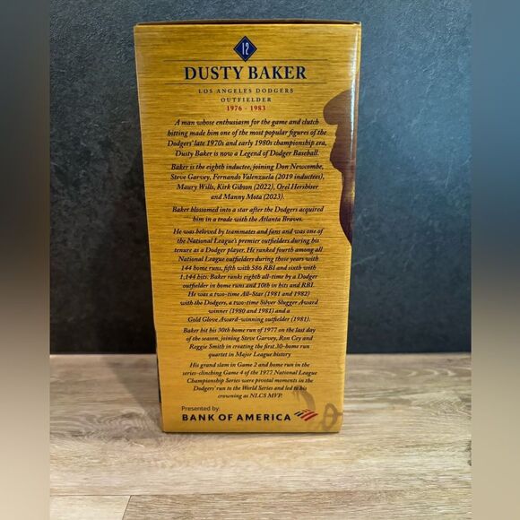 2024 SGA Los Angeles Dodgers Legend Dusty Baker Bobblehead MLB NEW - Picture 3 of 13